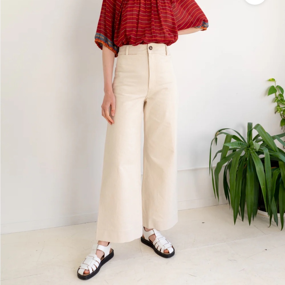 Creatures of Comfort Cream Maison Wide Leg Cotton Pants